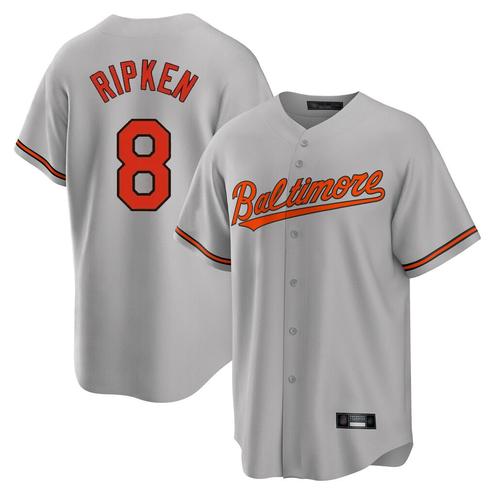 tores B.Orioles #8 Cal Ripken Player Gray Home Game Stitched Jerseys