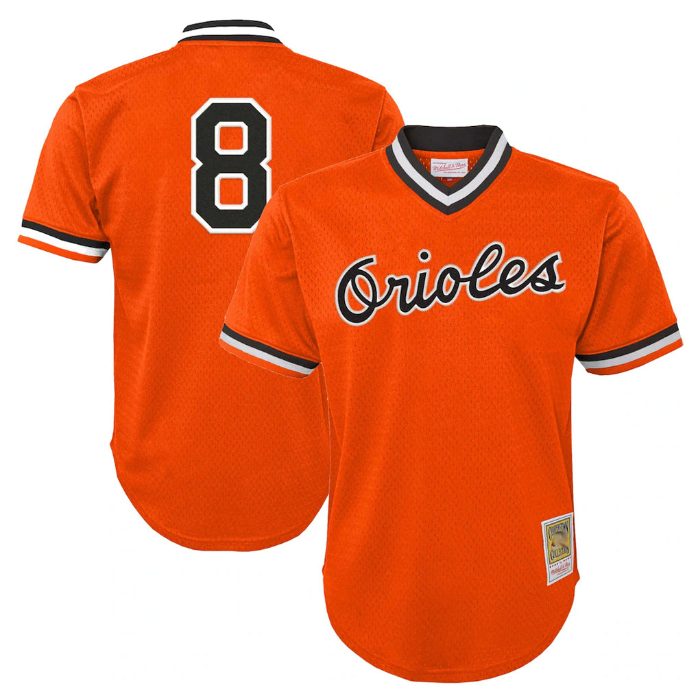 tores B.Orioles #8 Cal Ripken Player Orange Mitchell & Ness Cooperstown Collection Mesh T-shirt Game Stitched Jerseys