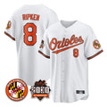 tores B.Orioles #8 Cal Ripken Player White 30th Anniversary of 2131 Home Game Stitched Jerseys