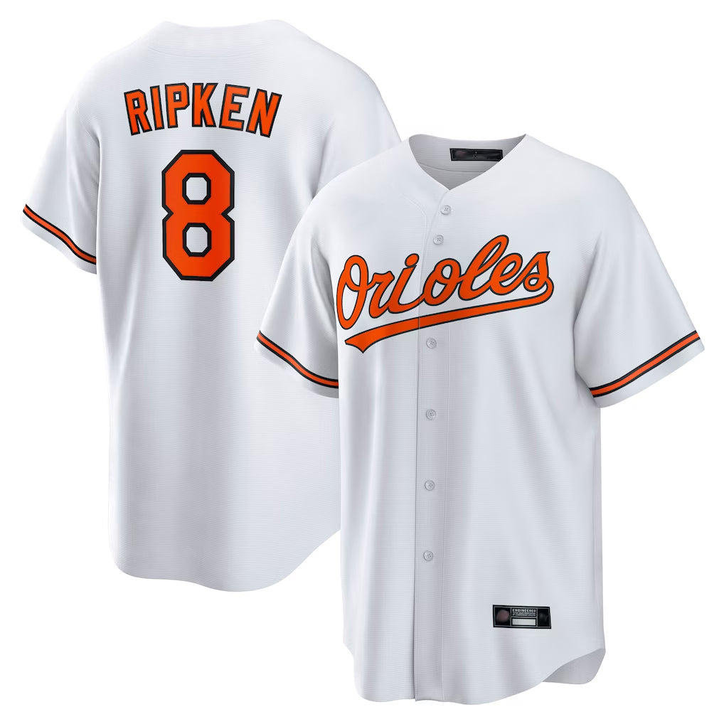 tores B.Orioles #8 Cal Ripken Player White Home Game Stitched Jerseys