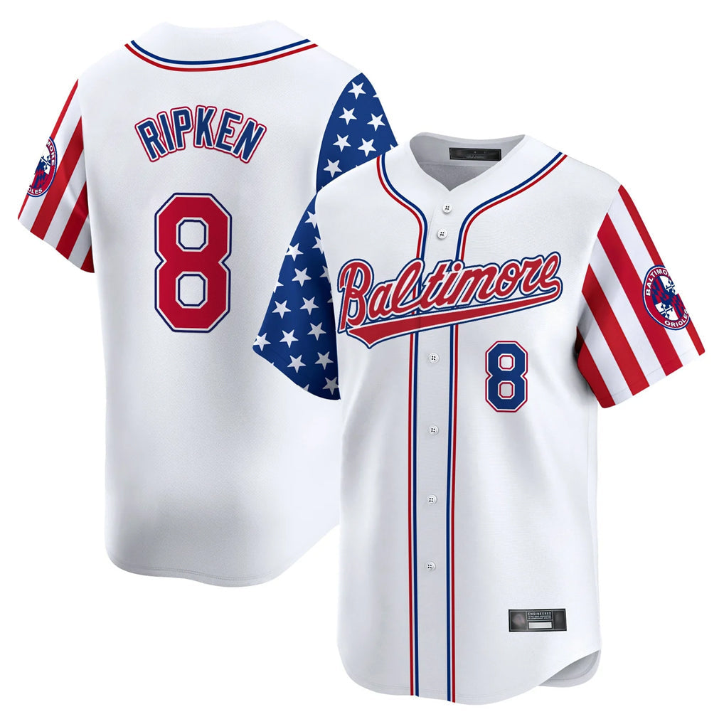tores B.Orioles #8 Cal Ripken Player White Independence Day Vapor Premier Limited Home Game Stitched Jerseys