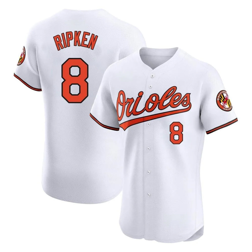 tores B.Orioles #8 Cal Ripken Player White Limited Elite Home Game Stitched Jerseys