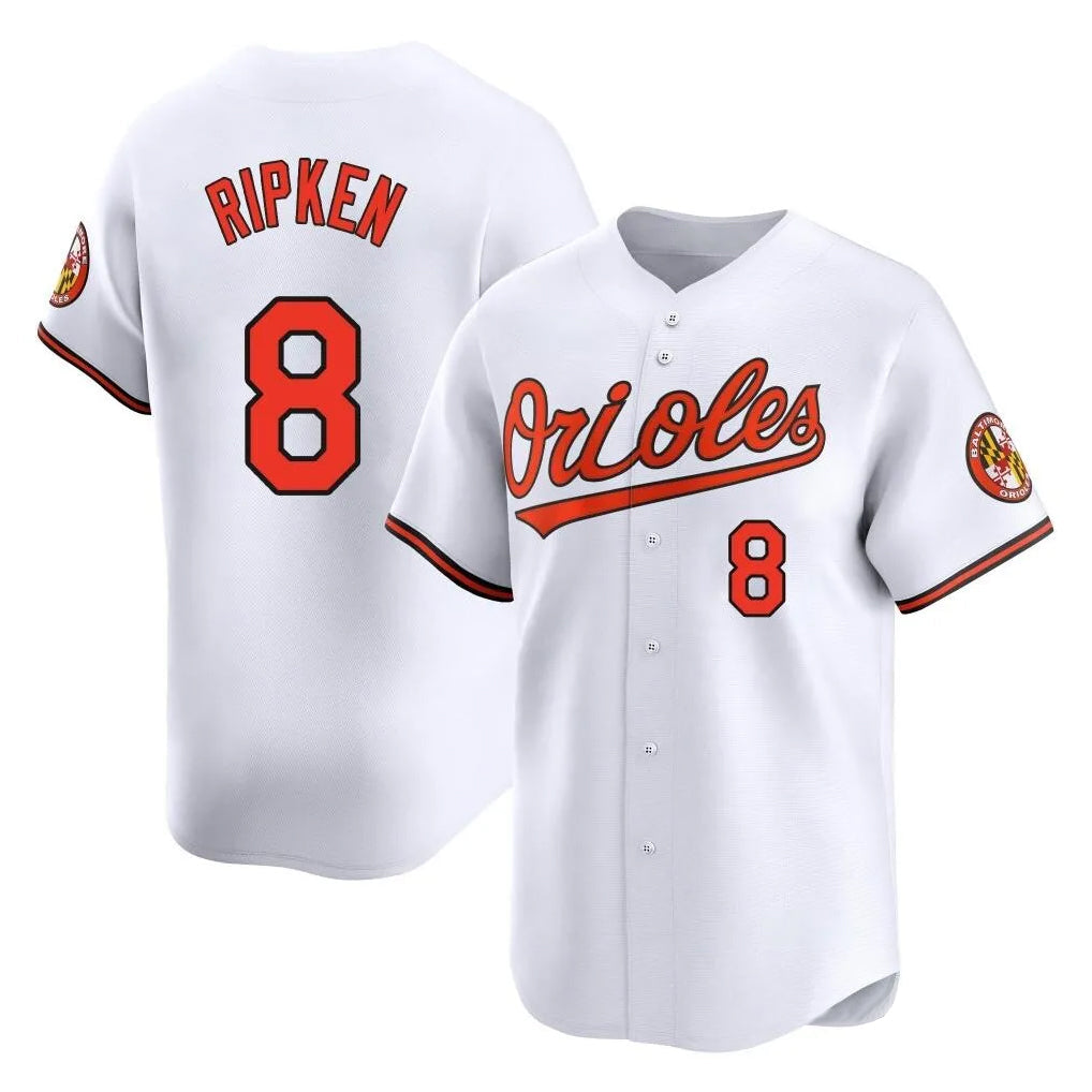 tores B.Orioles #8 Cal Ripken Player White Limited Home Game Stitched Jerseys