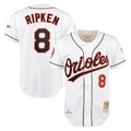 tores B.Orioles #8 Cal Ripken Player White Mitchell & Ness Home Game Stitched Jerseys