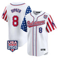 tores B.Orioles #8 Cal Ripken Player White USA 250 Independence Day Vapor Premier Limited Home Game Stitched Jerseys