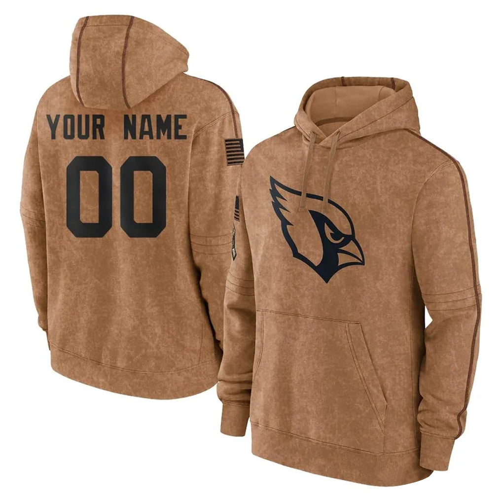 tores Custom A.Cardinals Brown Salute To Service Limited Hoodies Any Name & Numbers Stitched Jerseys