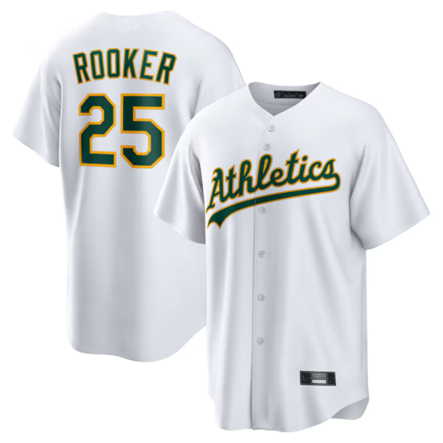 tores Athletics #25 Brent Rooker Player White Home Replica Jersey American Stitched Personalized Jerseys