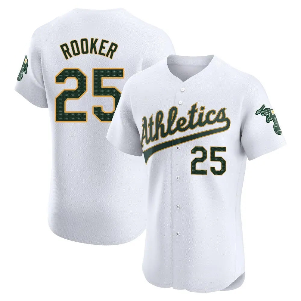 tores Athletics #25 Brent Rooker White Limited Elite Home Personalized Jerseys