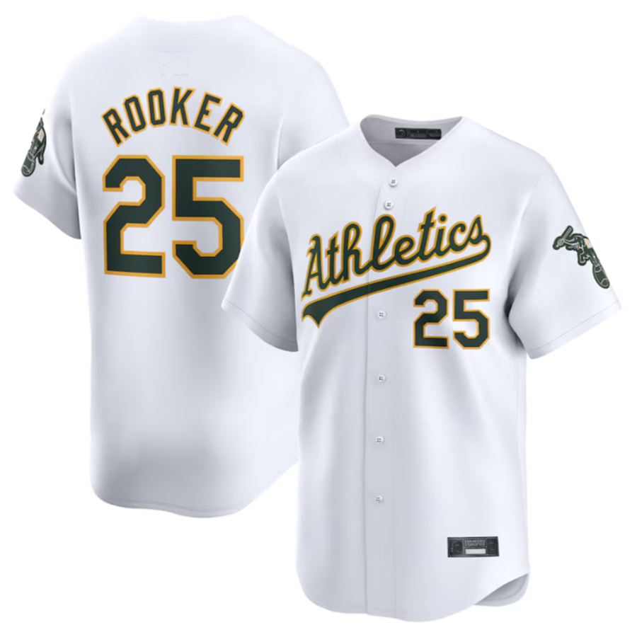 tores Athletics #25 Brent Rooker White Home Limited Player Jersey American Stitched Personalized Jerseys