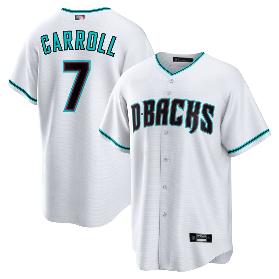 tores A.Diamondbacks #7 Corbin Carroll Player White Replica Personalized Stitched Jerseys